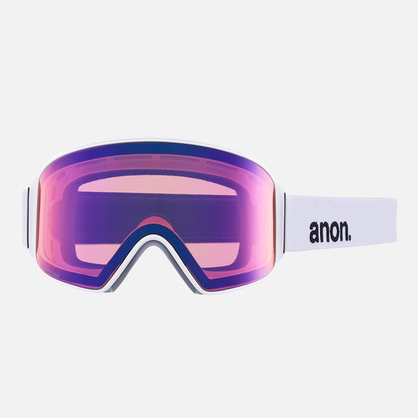 ANON M4 Cylindrical Low Bridge Fit Goggle + MFI Facemask 2024 - White/Perceive Sunny Onyx