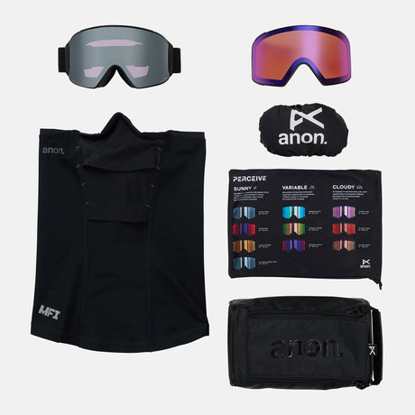 ANON M4 Cylindrical Low Bridge Fit Goggle + MFI Facemask 2026 - Smoke/Perceive Sunny Onyx