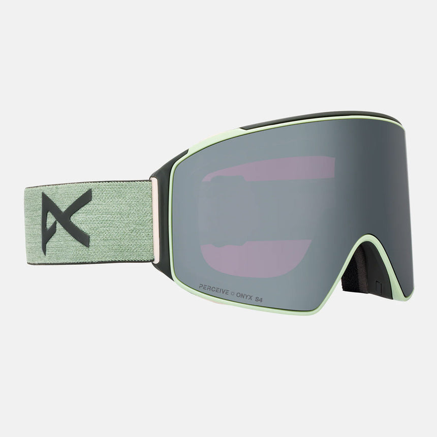 ANON M4 Cylindrical Low Bridge Fit Goggle + MFI Facemask 2026 - Soft Sage/Perceive Sunny Onyx