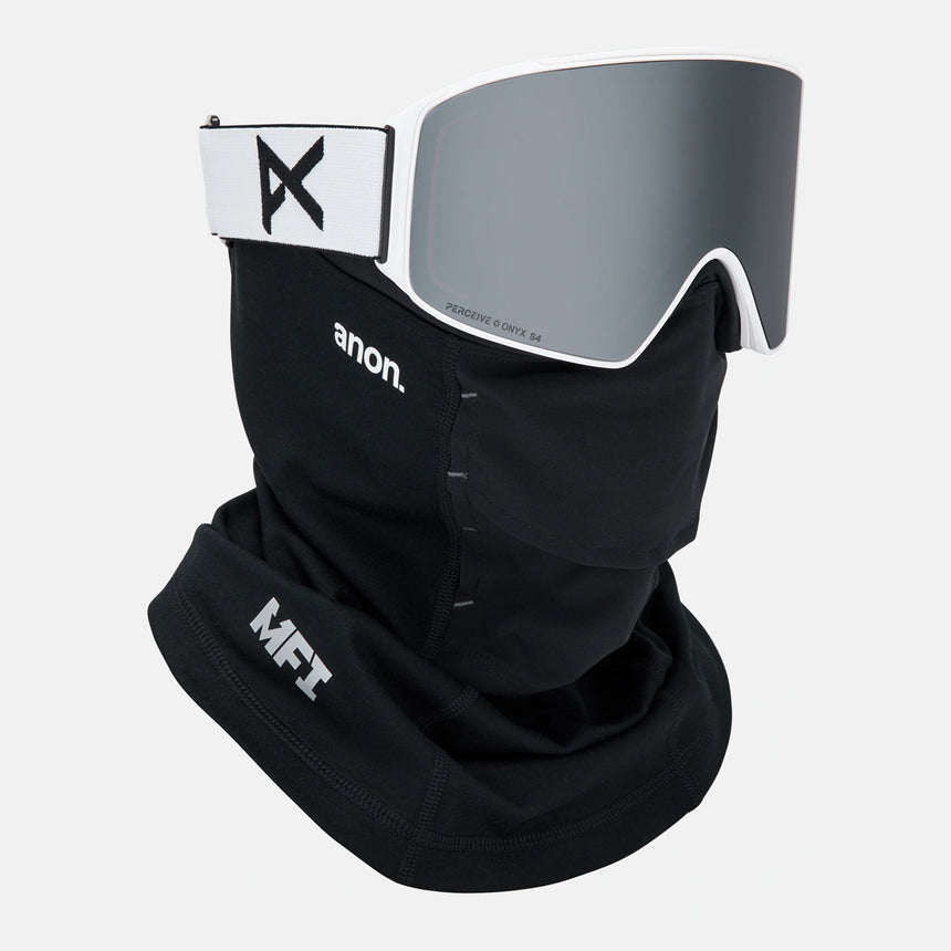 ANON M4 Cylindrical Low Bridge Fit Goggle + MFI Facemask 2026 - White/Perceive Sunny Onyx