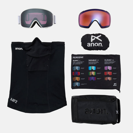 ANON M4 Toric Low Bridge Fit Goggle + MFI Facemask 2026 - White/Perceive Sunny Onyx