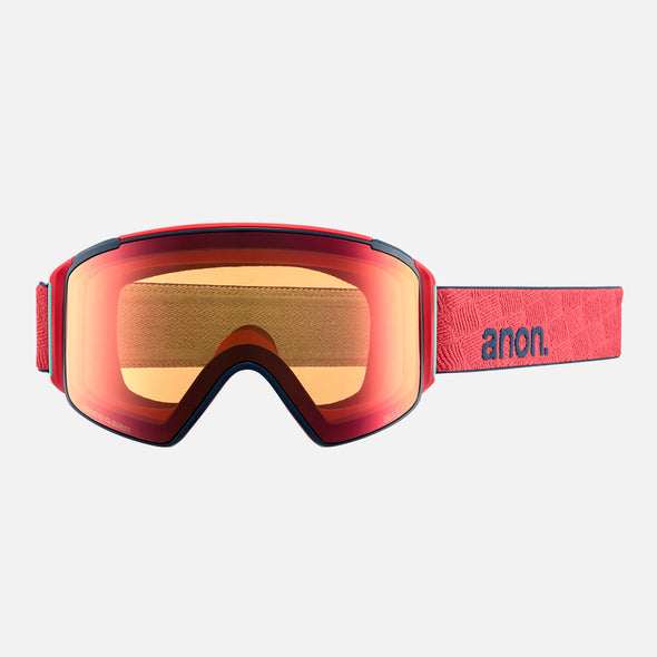 ANON M4S Cylindrical Goggle + MFI Facemask 2024 - Coral/Perceive Sunny Bronze