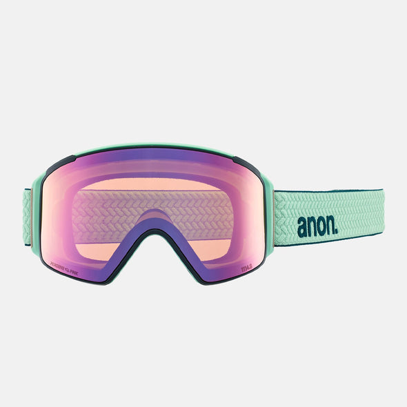 ANON M4S Cylindrical Goggle + MFI Facemask 2025 - Powder Mint/Perceive Variable Green