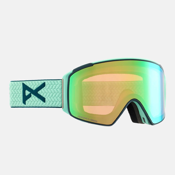 ANON M4S Cylindrical Goggle + MFI Facemask 2025 - Powder Mint/Perceive Variable Green