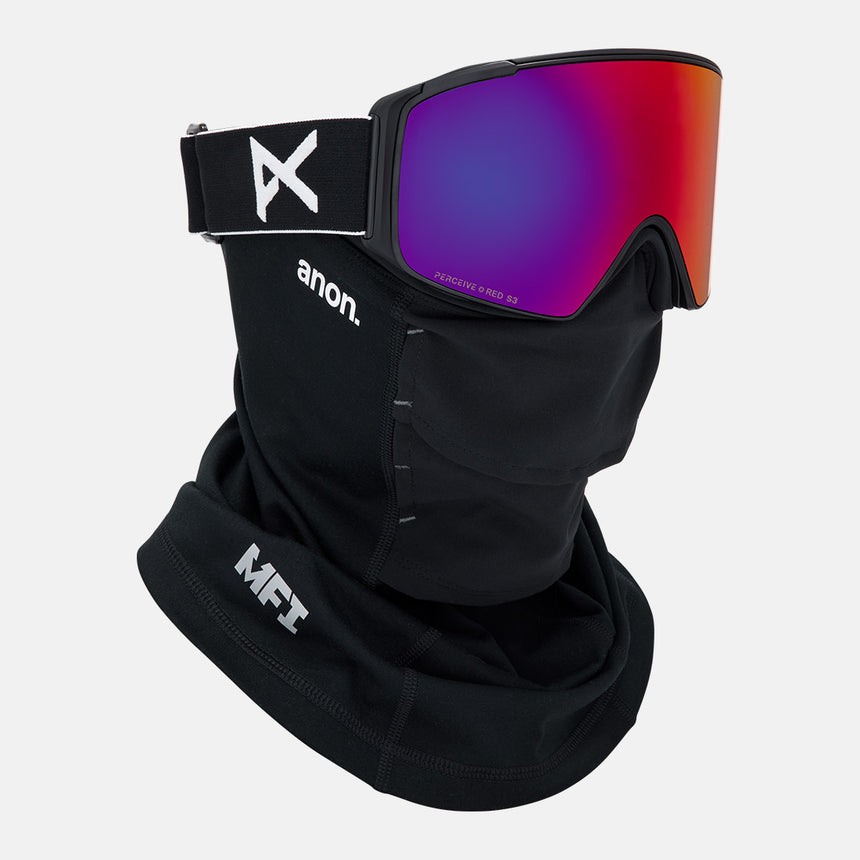 ANON M4S Cylindrical Goggle + MFI Facemask 2026 - Black/Perceive Sunny Red