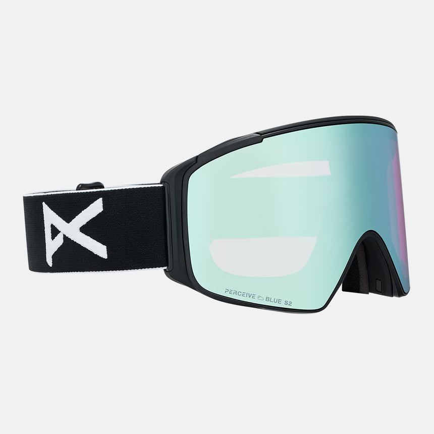 ANON M4S Cylindrical Goggle + MFI Facemask 2026 - Black/Perceive Variable Blue