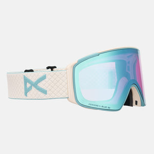 ANON M4S Cylindrical Goggle + MFI Facemask 2026 - Oat/Perceive Variable Blue