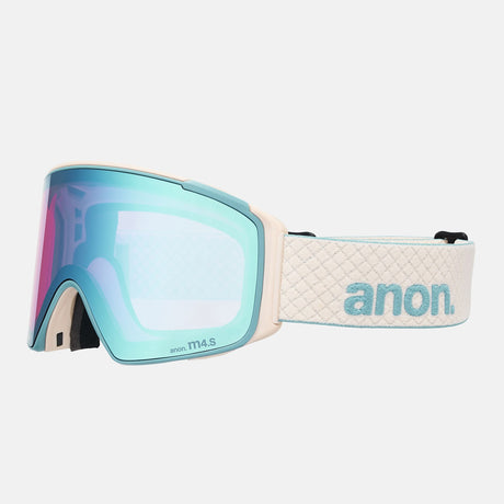 ANON M4S Cylindrical Goggle + MFI Facemask 2026 - Oat/Perceive Variable Blue