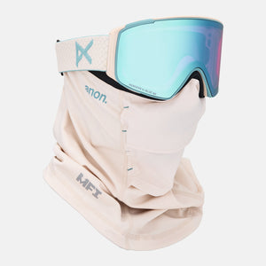 ANON M4S Cylindrical Goggle + MFI Facemask 2026 - Oat/Perceive Variable Blue