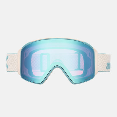 ANON M4S Cylindrical Goggle + MFI Facemask 2026 - Oat/Perceive Variable Blue