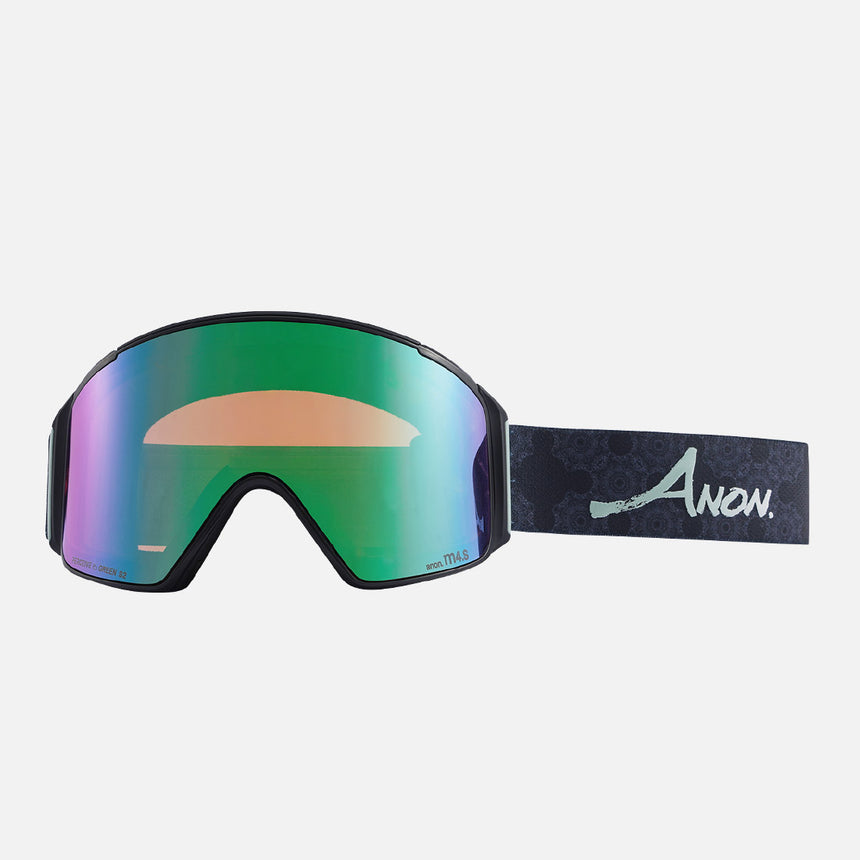ANON M4S CNY Cylindrical Low Bridge Fit Goggle + MFI Facemask - Black/Variable Green
