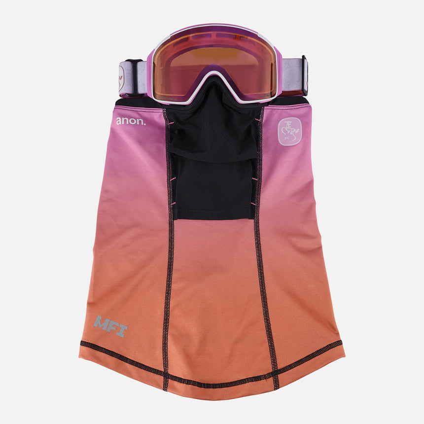 ANON M4S CNY Cylindrical Low Bridge Fit Goggle + MFI Facemask - White/Perceive Cloudy Pink