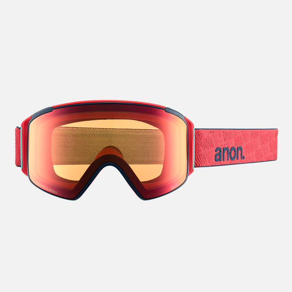 ANON M4S Cylindrical Low Bridge Fit Goggle + MFI Facemask 2024 - Coral/Perceive Sunny Bronze