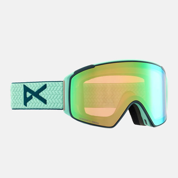 ANON M4S Cylindrical Low Bridge Fit Goggle + MFI Facemask 2025 - Powder Mint/Perceive Variable Green