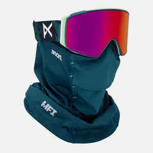 ANON M4S Cylindrical Low Bridge Fit Goggle + MFI Facemask 2026 - Family Tree/Perceive Sunny Red