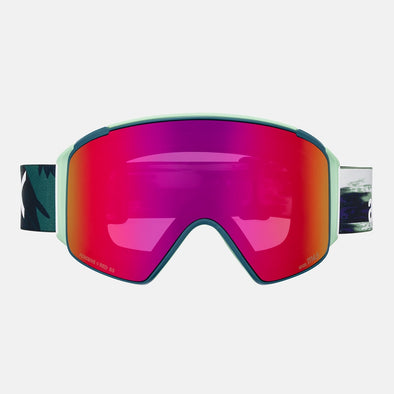 ANON M4S Cylindrical Low Bridge Fit Goggle + MFI Facemask 2026 - Family Tree/Perceive Sunny Red