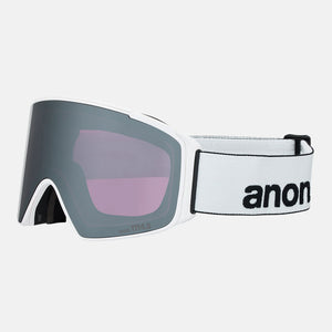 ANON M4S Cylindrical Low Bridge Fit Goggle + MFI Facemask 2026 - White/Perceive Sunny Onyx