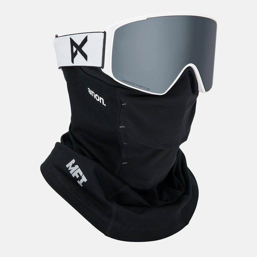 ANON M4S Cylindrical Low Bridge Fit Goggle + MFI Facemask 2026 - White/Perceive Sunny Onyx