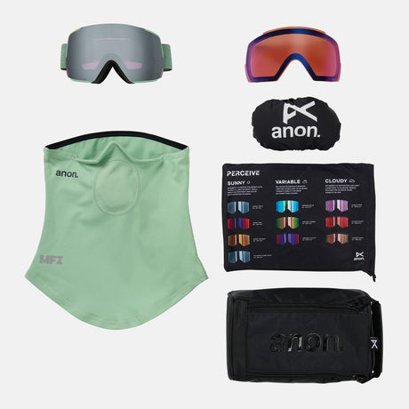 ANON M5S Goggle + MFI Facemask 2026 - Soft Sage/Perceive Sunny Onyx