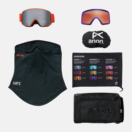 ANON M6 Goggle + MFI Facemask 2026 - Fiesta Red/Perceive Sunny Onyx