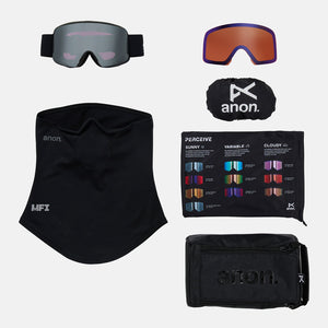 ANON M6 Low Bridge Fit Goggle + MFI Facemask 2026 - Smoke/Perceive Sunny Onyx