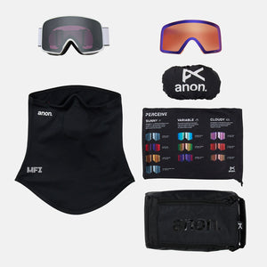 ANON M6 Low Bridge Fit Goggle + MFI Facemask 2026 - White/Perceive Sunny Onyx