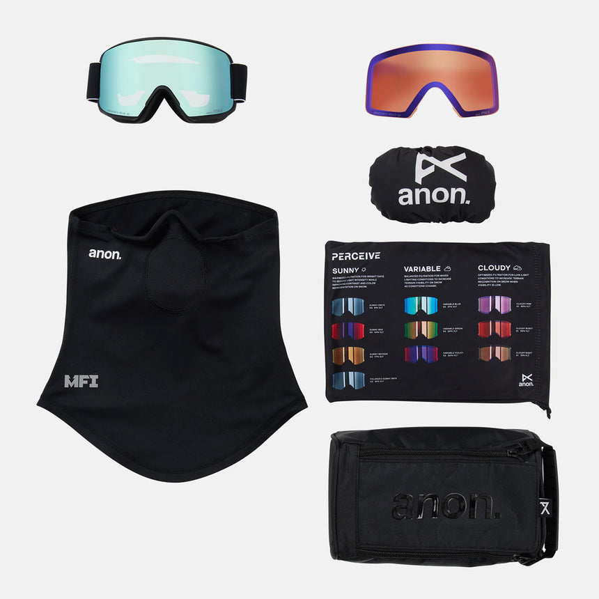 ANON M6S Goggle + MFI Facemask 2026 - Black/Perceive Variable Blue