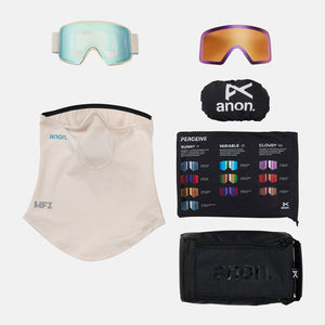 ANON M6S Goggle + MFI Facemask 2026 - Oat/Perceive Variable Blue