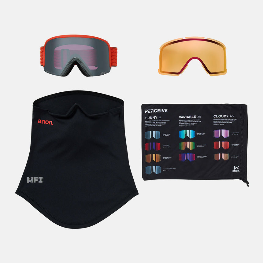 ANON Nesa Goggle + MFI Facemask 2026 - Fiesta Red/Perceive Sunny Onyx