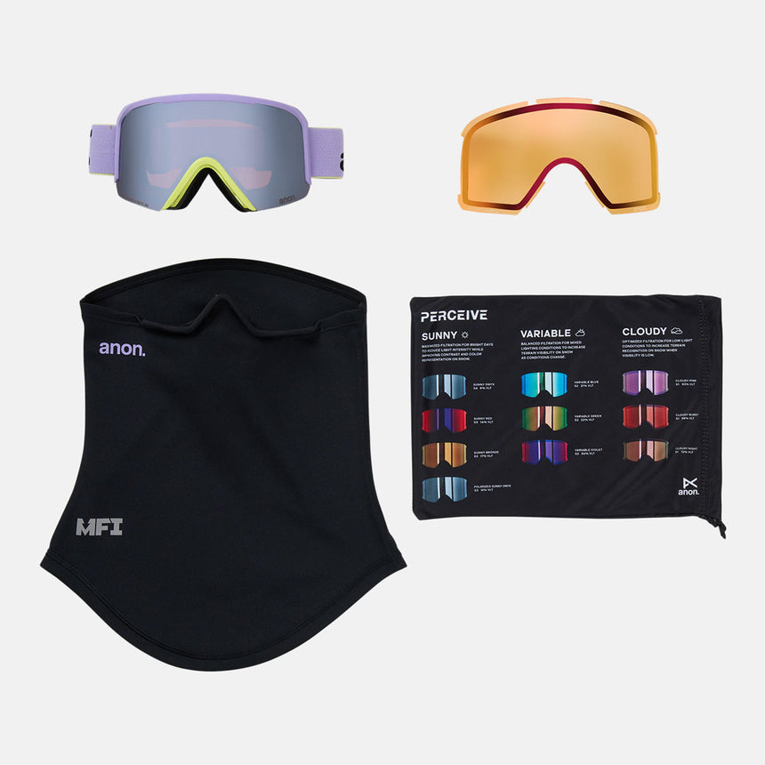 ANON Nesa S Goggle + MFI Facemask 2026 - Hyper Lilac/Perceive Sunny Onyx