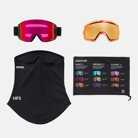ANON Sync Goggle + MFI Facemask 2026 - Black/Perceive Sunny Red