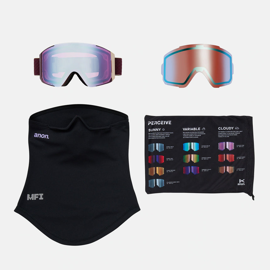 ANON Sync Goggle + MFI Facemask 2026 - Deep Cherry/Perceive Cloudy Pink