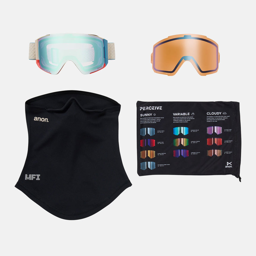 ANON Sync Goggle + MFI Facemask 2026 - Oat/Perceive Variable Blue