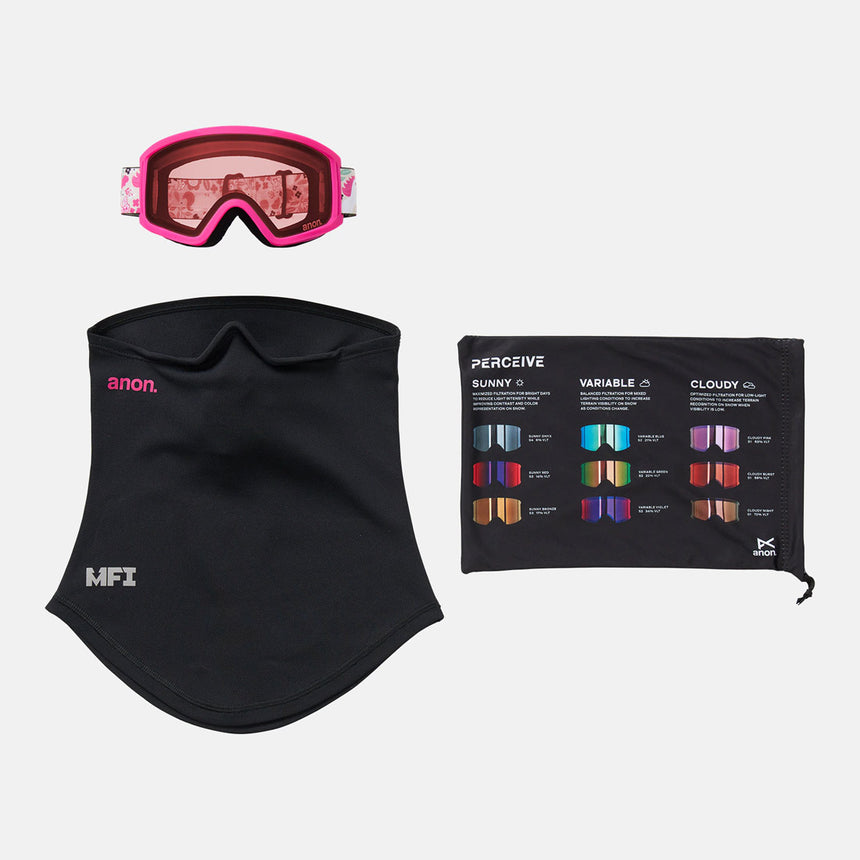 ANON Tracker 2.0 Low Bridge Fit Goggle 2026 - Unicorns/Pink Amber
