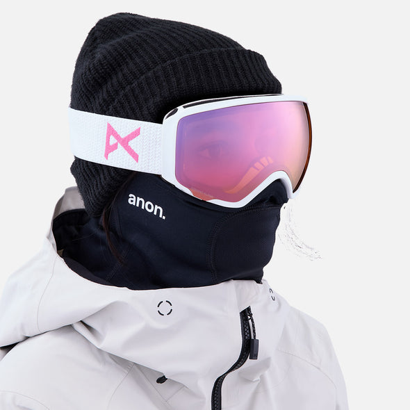 ANON WM1 Goggle + MFI Facemask 2024 - White/Perceive Cloudy Pink