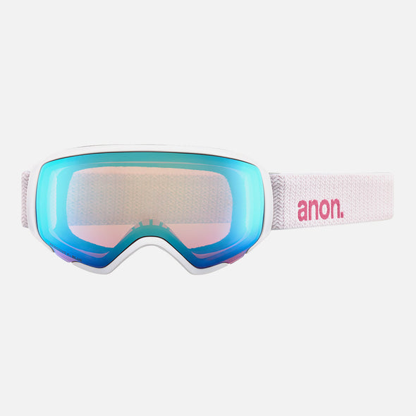 ANON WM1 Low Bridge Fit Goggle + MFI Facemask 2024 - White/Perceive Cloudy Pink