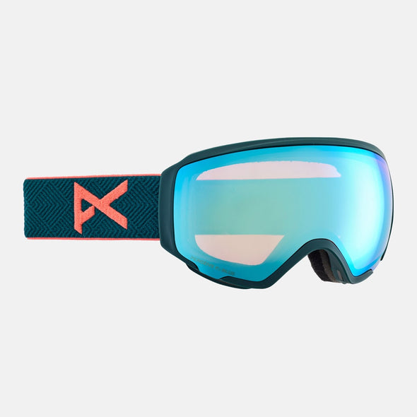 ANON WM1 Low Bridge Fit Goggle + MFI Facemask 2025 - Deep Emerald/Perceive Variable Blue