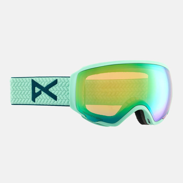 ANON WM1 Low Bridge Fit Goggle + MFI Facemask 2025 - Powder Mint/Perceive Variable Green