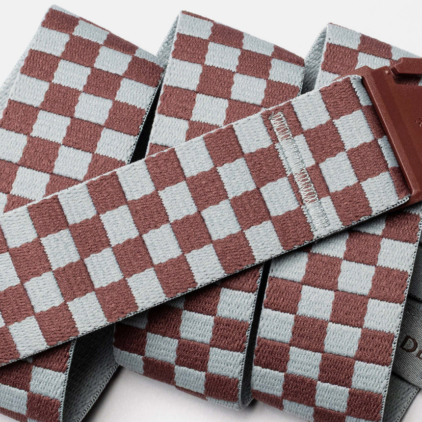 ARCADE Check Belt - Cloud/Burgundy