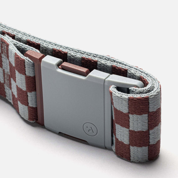 ARCADE Check Belt - Cloud/Burgundy