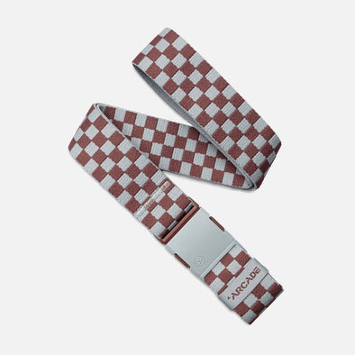 ARCADE Check Belt - Cloud/Burgundy
