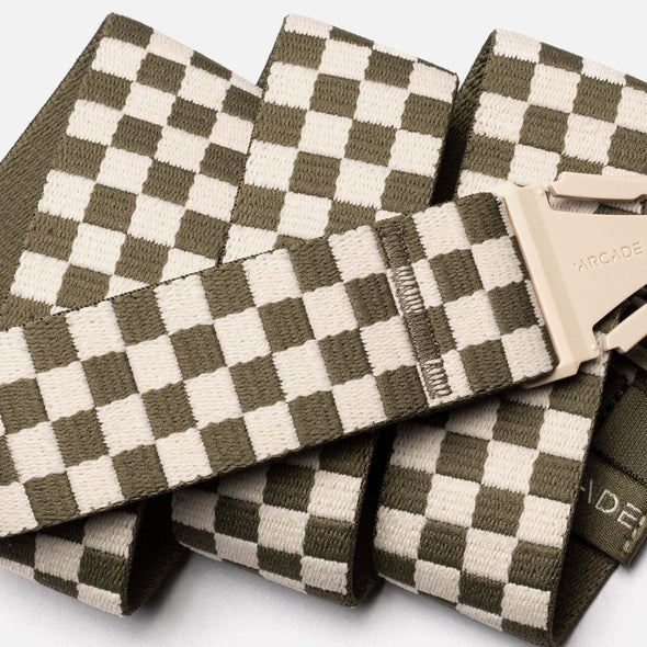ARCADE Check Belt - Crocodile/Khaki