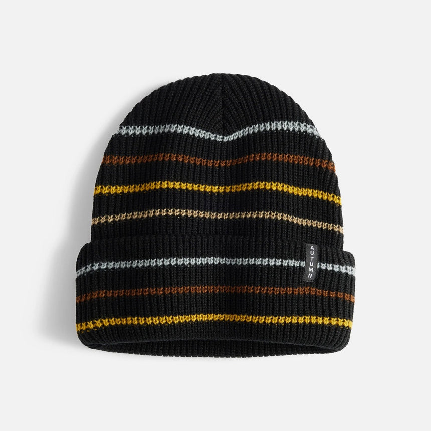 AUTUMN Multi Stripe Beanie - Black