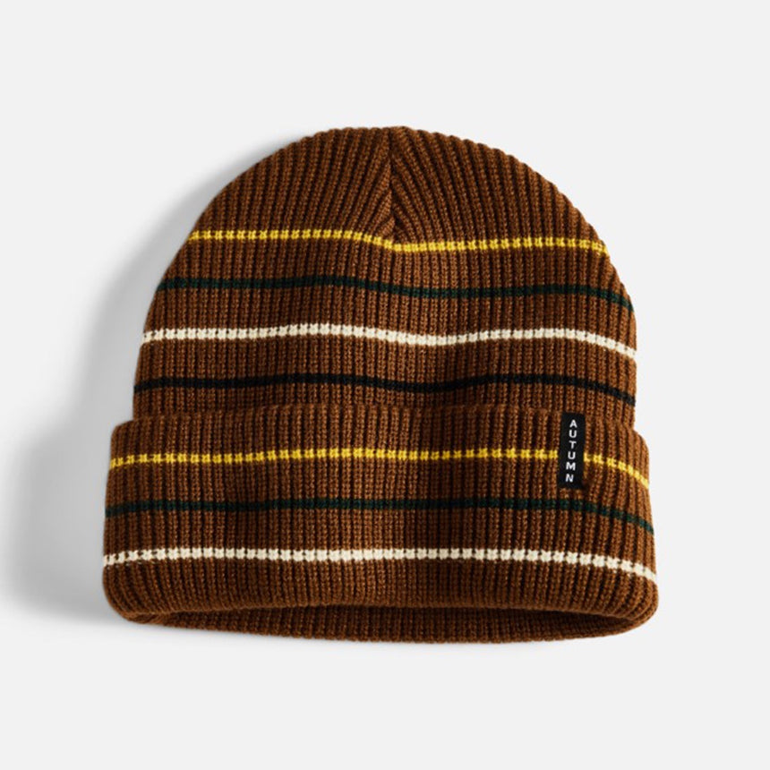 AUTUMN Multi Stripe Beanie - Brown