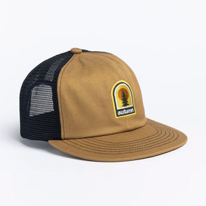 AUTUMN Twill 6 Panel Trucker Cap - Brown