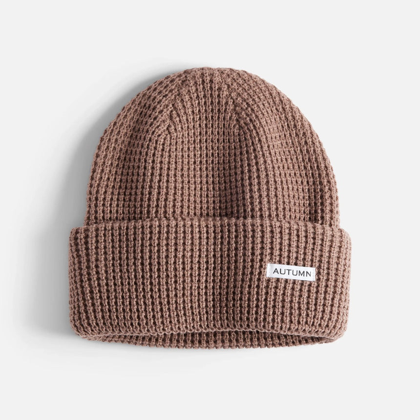 AUTUMN Waffle Beanie - Dusty Mauve