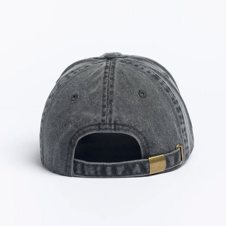 AUTUMN Washed 6 Panel Strapback Cap - Black
