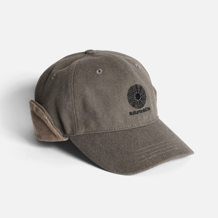 AUTUMN Washed Canvas Flap Cap - Pebble