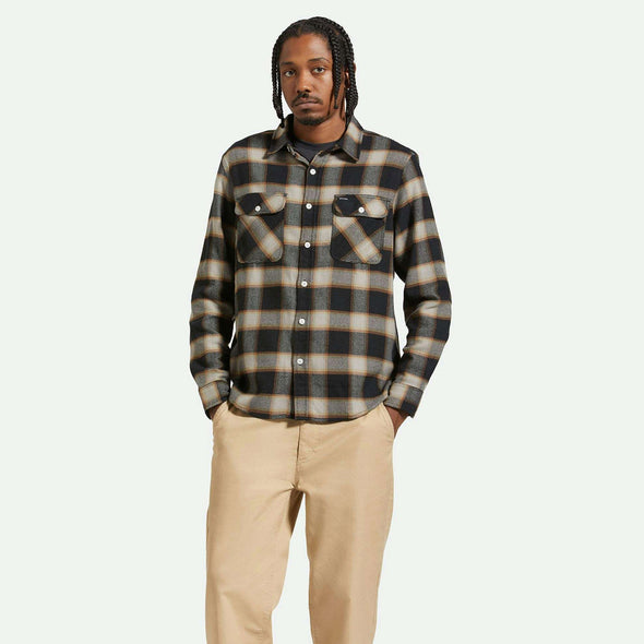 BRIXTON 20th Anniversary Bowery Flannel - Black/Cream