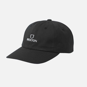 BRIXTON Alpha Netplus LP Adjustable Cap - Black/White Rinse